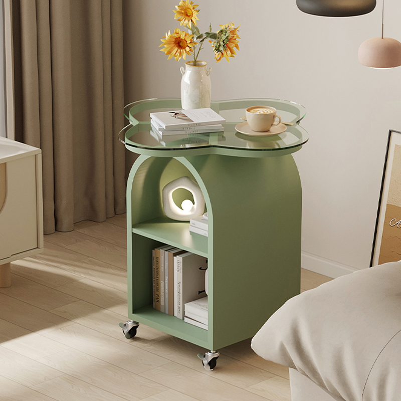 クローバーデザインサイドテーブル | キャスター付きで掃除や模様替え