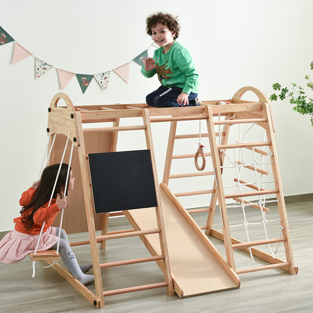 木製子供用室内ジャングルジム | 多機能で安全設計 室内遊びに最適な