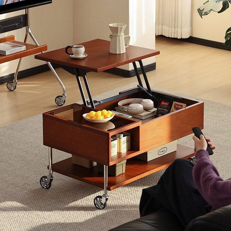 レトロポップ昇降センターテーブル | 高さ調整可能 ヴィンテージ感と