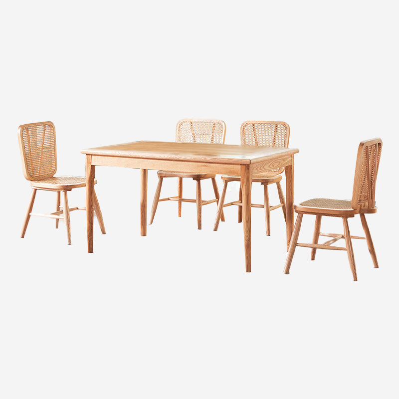 ラタン製ダイニングテーブルセット | 快適な座り心地と自然な木目の美