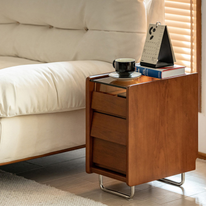 Woody Prime Boxツゲ材 スリムナイトテーブル | 小さな空間に収まる