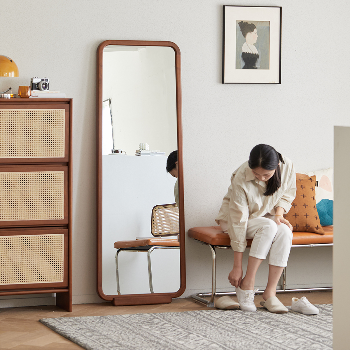 Woody Prime Boxツゲ材 木製レトロスタンドミラー | 安全性と