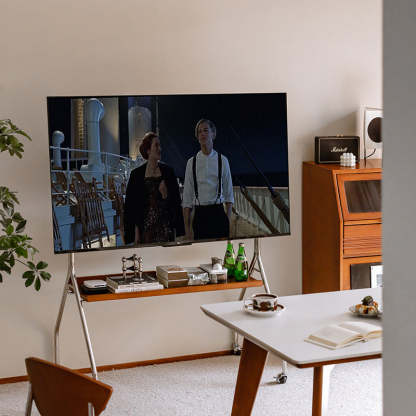 Woody Prime Boxツゲ材 可動式テレビスタンド | 角度自在＆静音移動で