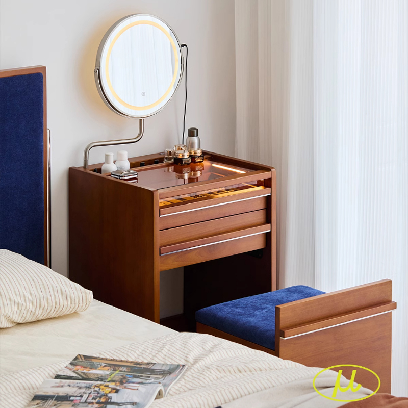 Woody Prime Boxツゲ材 収納一体型木製ドレッサー | 高級感と機能性を