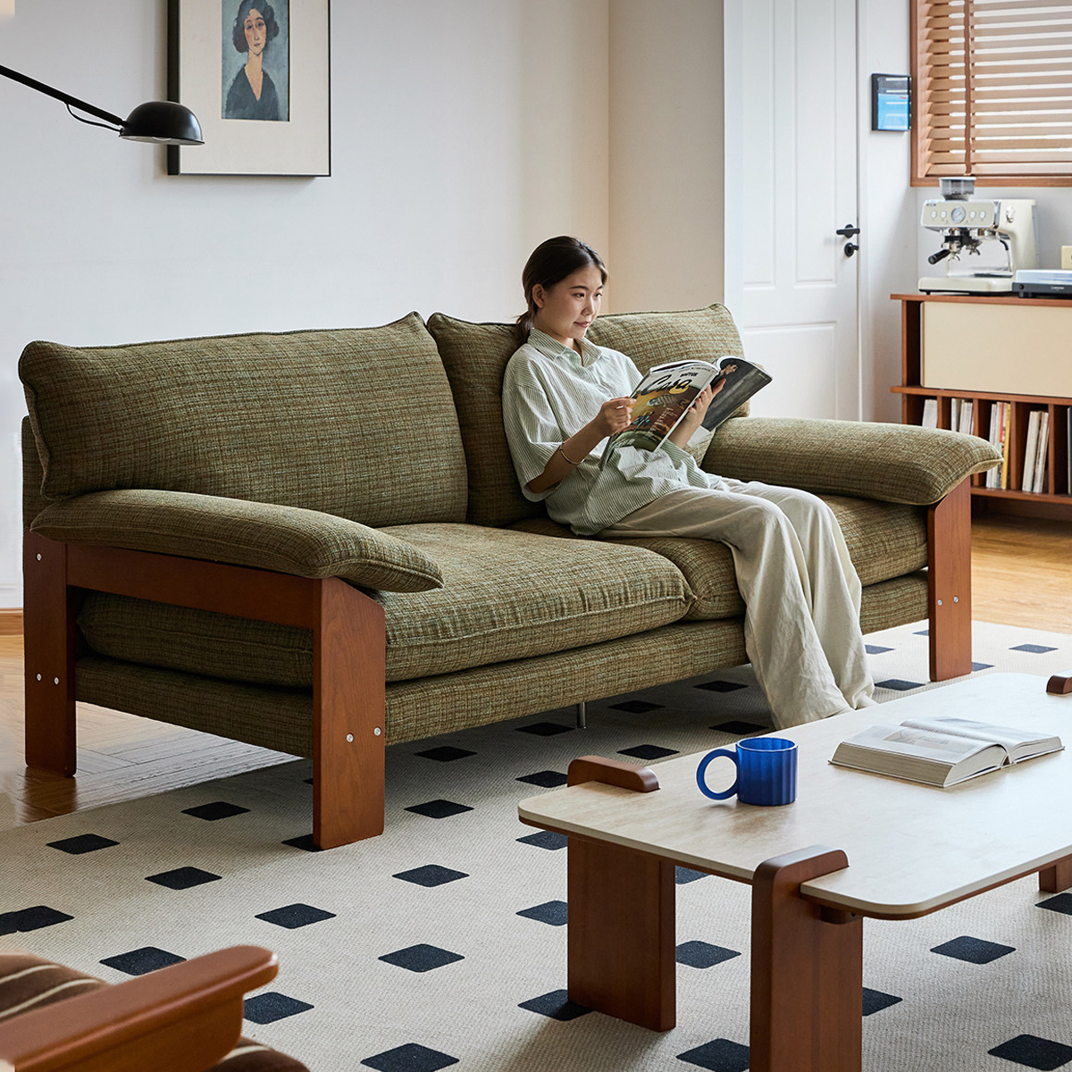 Woody Prime Boxツゲ材ナチュラルカラーソファ | 木の質感を活かした