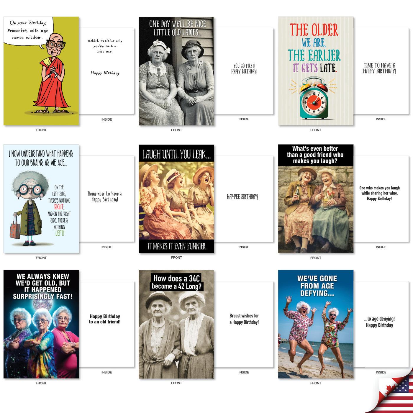 Getting Old: Funny Birthday Assorted Set of 36 Cards