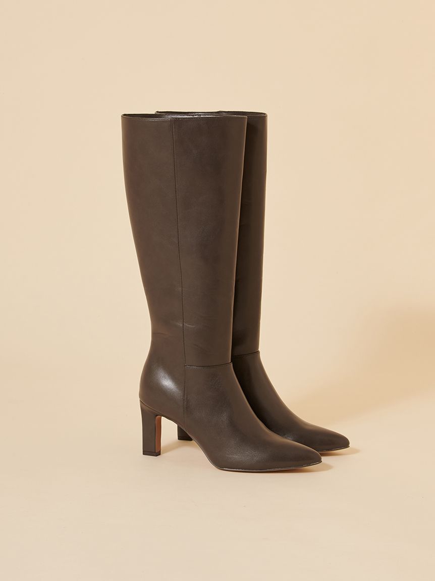 新品 今期 SNIDEL フィットロングブーツ L ダークグレー 完売品