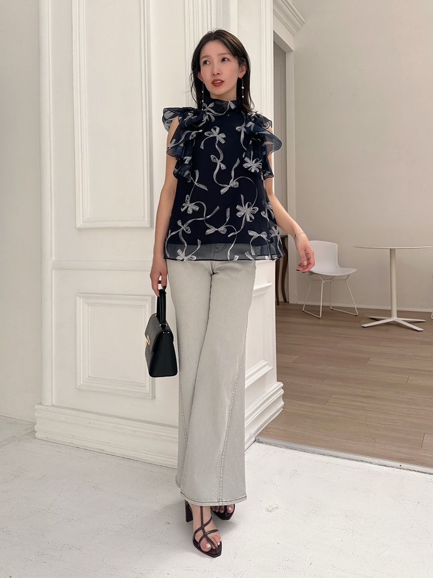 00サイズあり】Sustainableストレッチフレアデニムパンツ(デニム