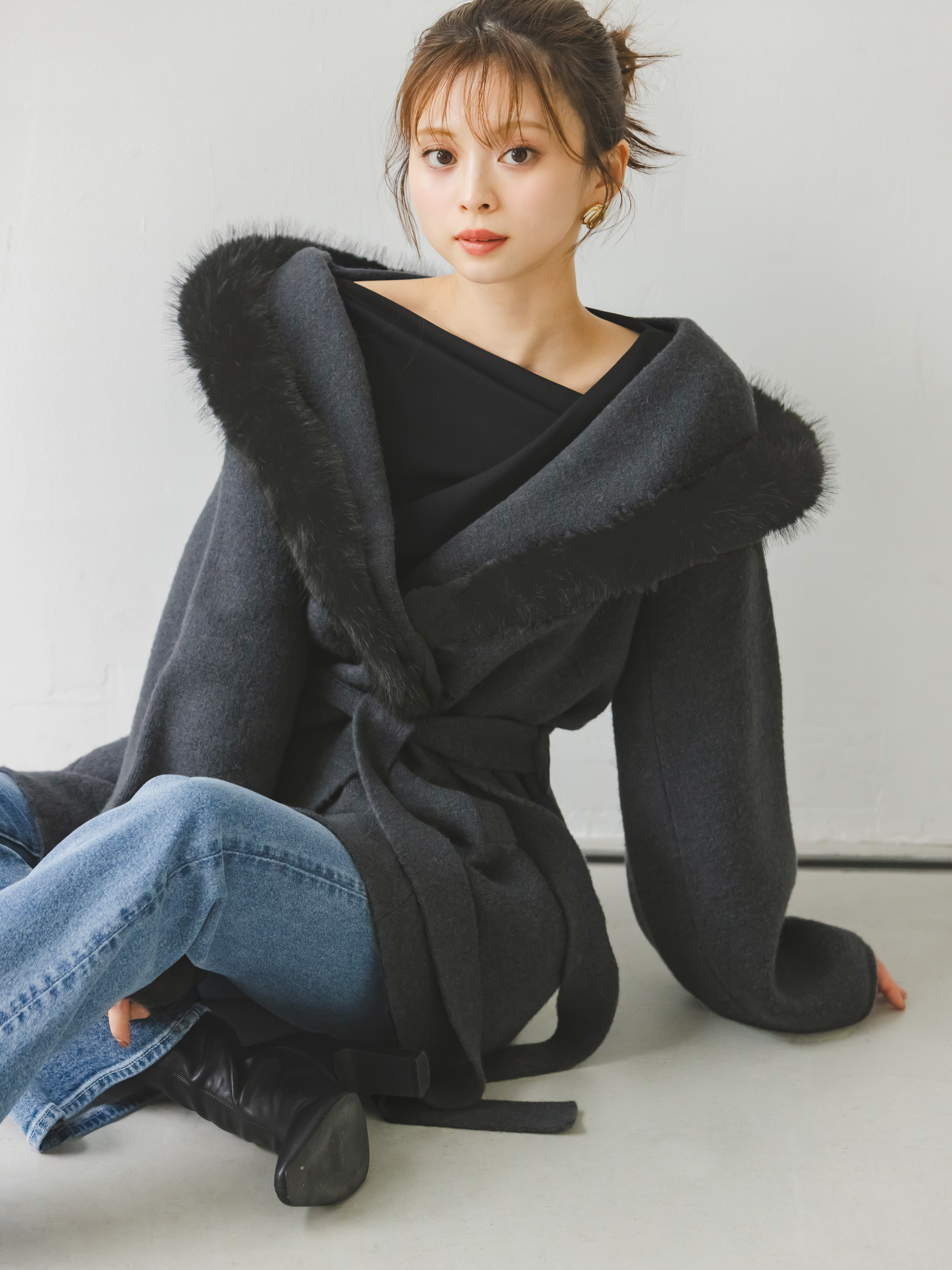 ファーフードニットコート(コート)｜アウター｜SNIDEL(スナイデル)の