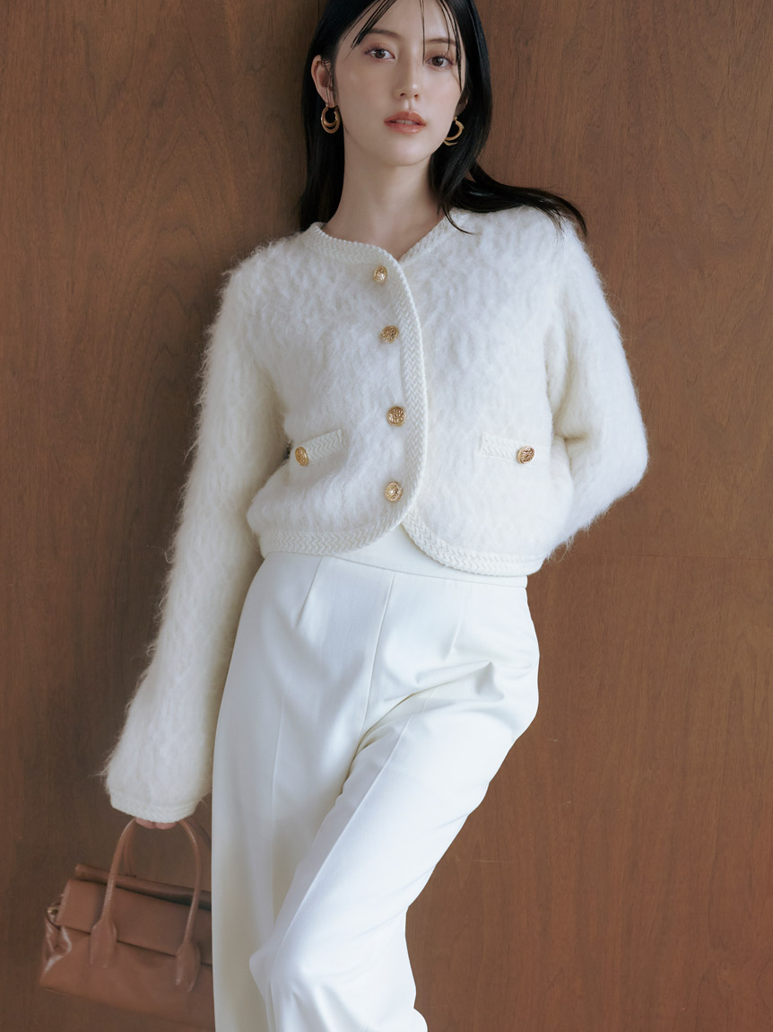 ファーライクフリルニットジャケット(ジャケット)｜アウター｜SNIDEL