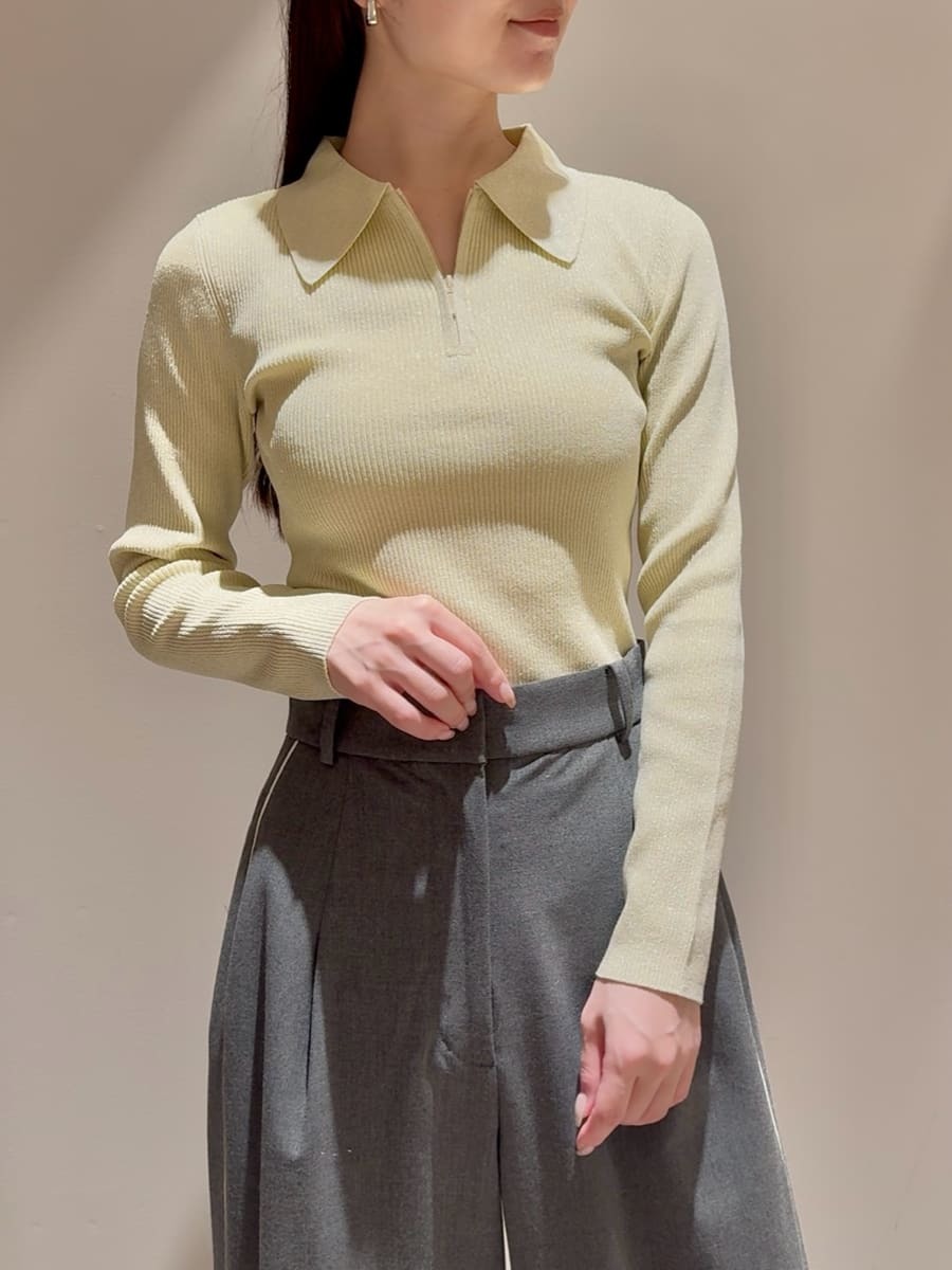 ハーフジップポロニットプルオーバー(ニット)｜トップス｜SNIDEL