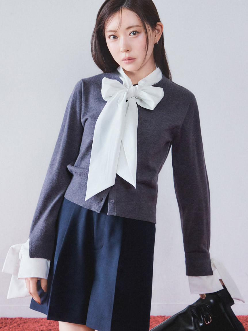 ボウタイドッキングニットプルオーバー(ニット)｜トップス｜SNIDEL