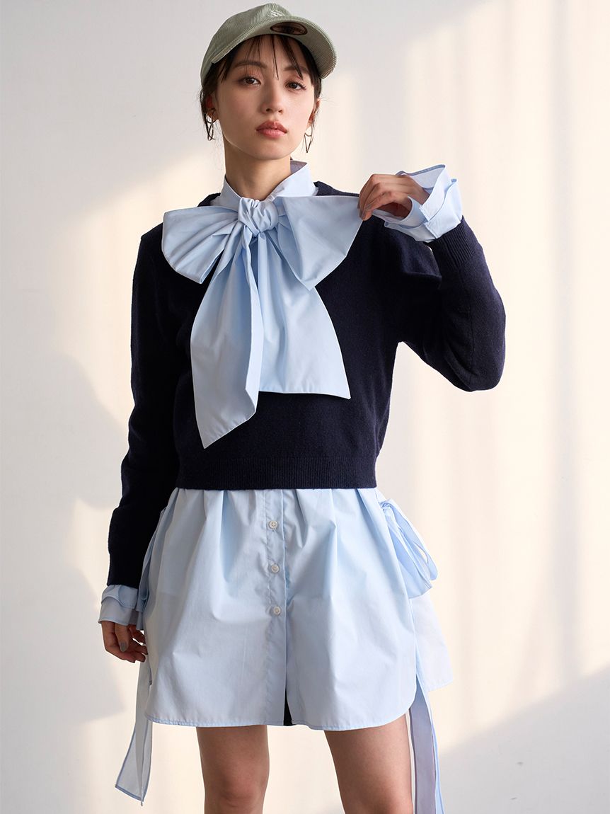 レイヤードボウタイチュニック(ニット)｜トップス｜SNIDEL(スナイデル