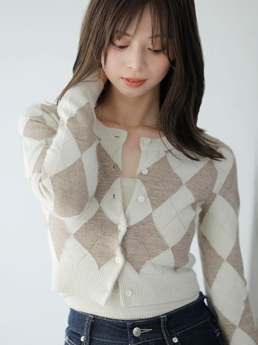 アーガイルニットアンサンブル(ニット)｜トップス｜SNIDEL(スナイデル