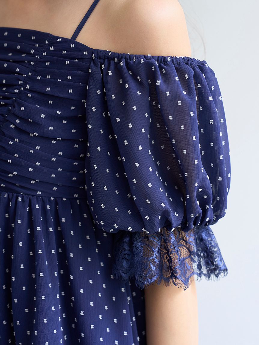 バリエオフショルレースチュニック(シャツ・ブラウス)｜トップス