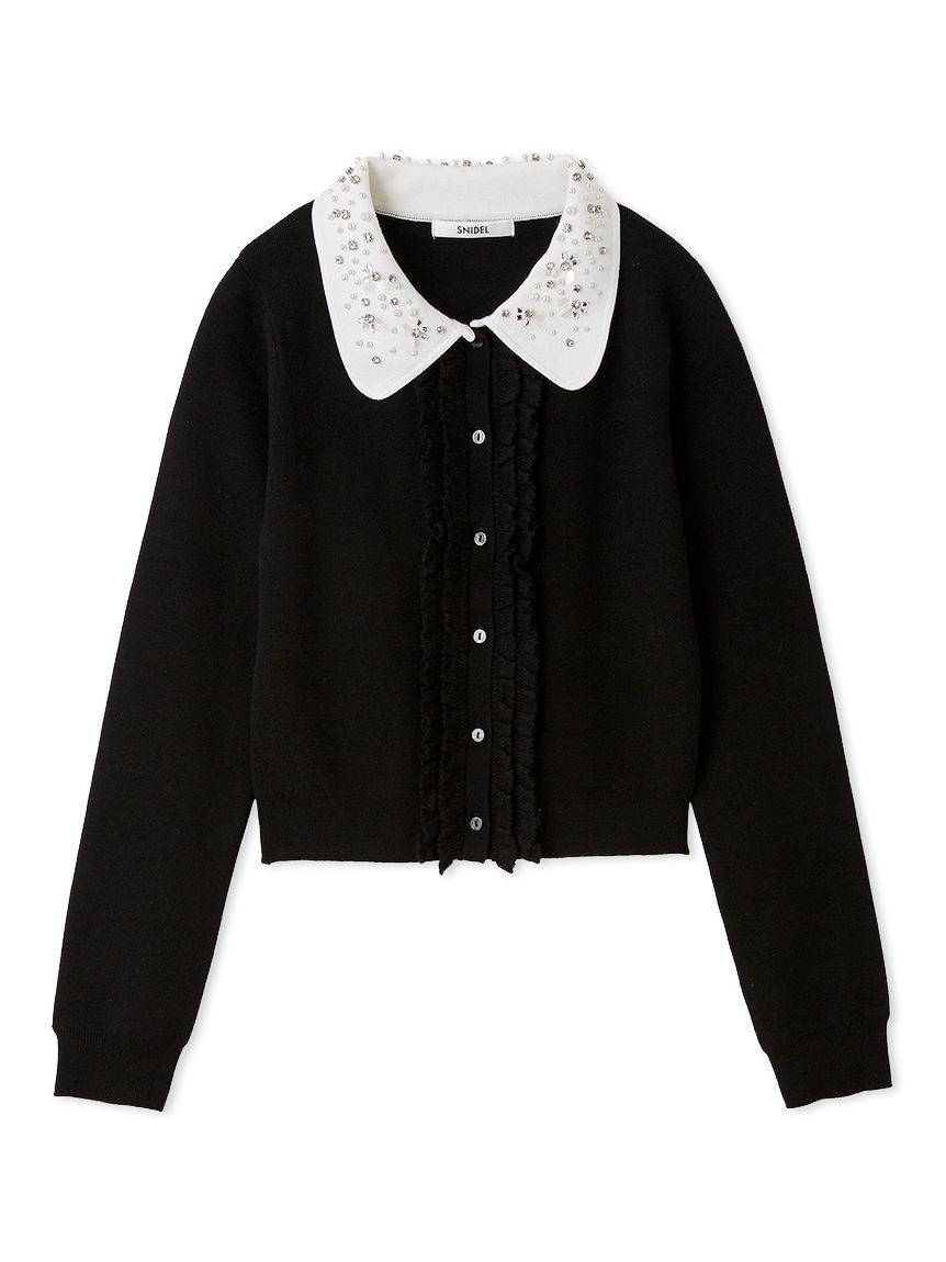 WEB限定】ビジューカラーニットカーディガン(カーディガン)｜トップス