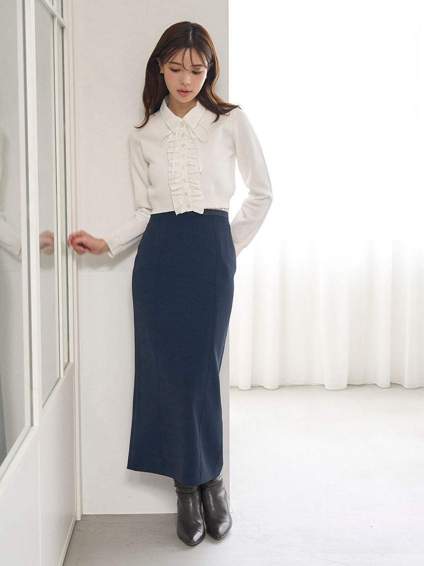 フリルニットカーディガン(カーディガン)｜トップス｜SNIDEL