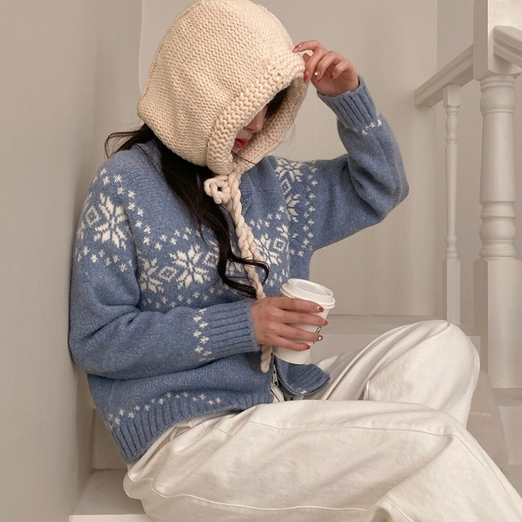 ウィンターノルディックニットジップアップ｜ジャンパー｜韓国