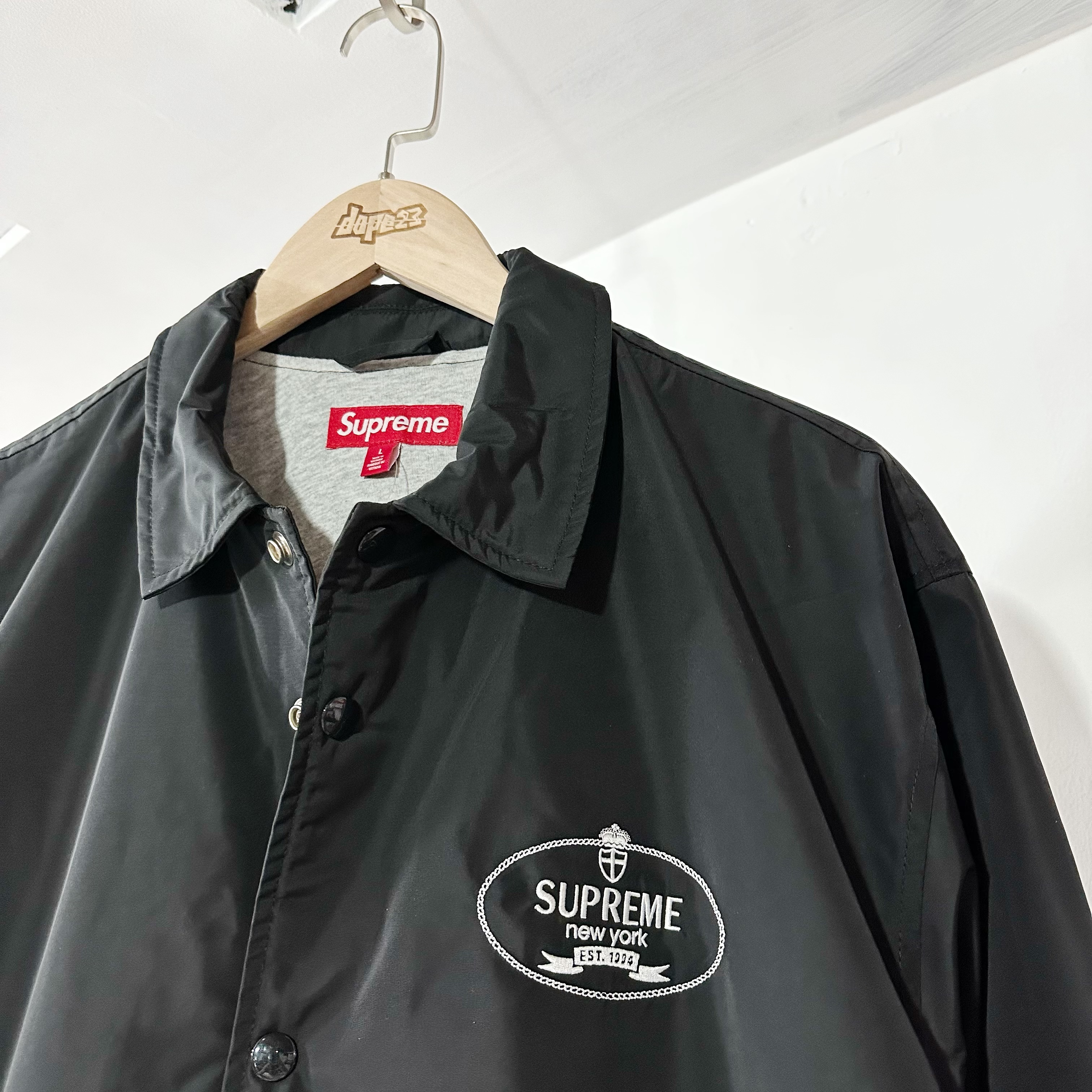 Supreme FW24 Crest Coaches Jacket Black