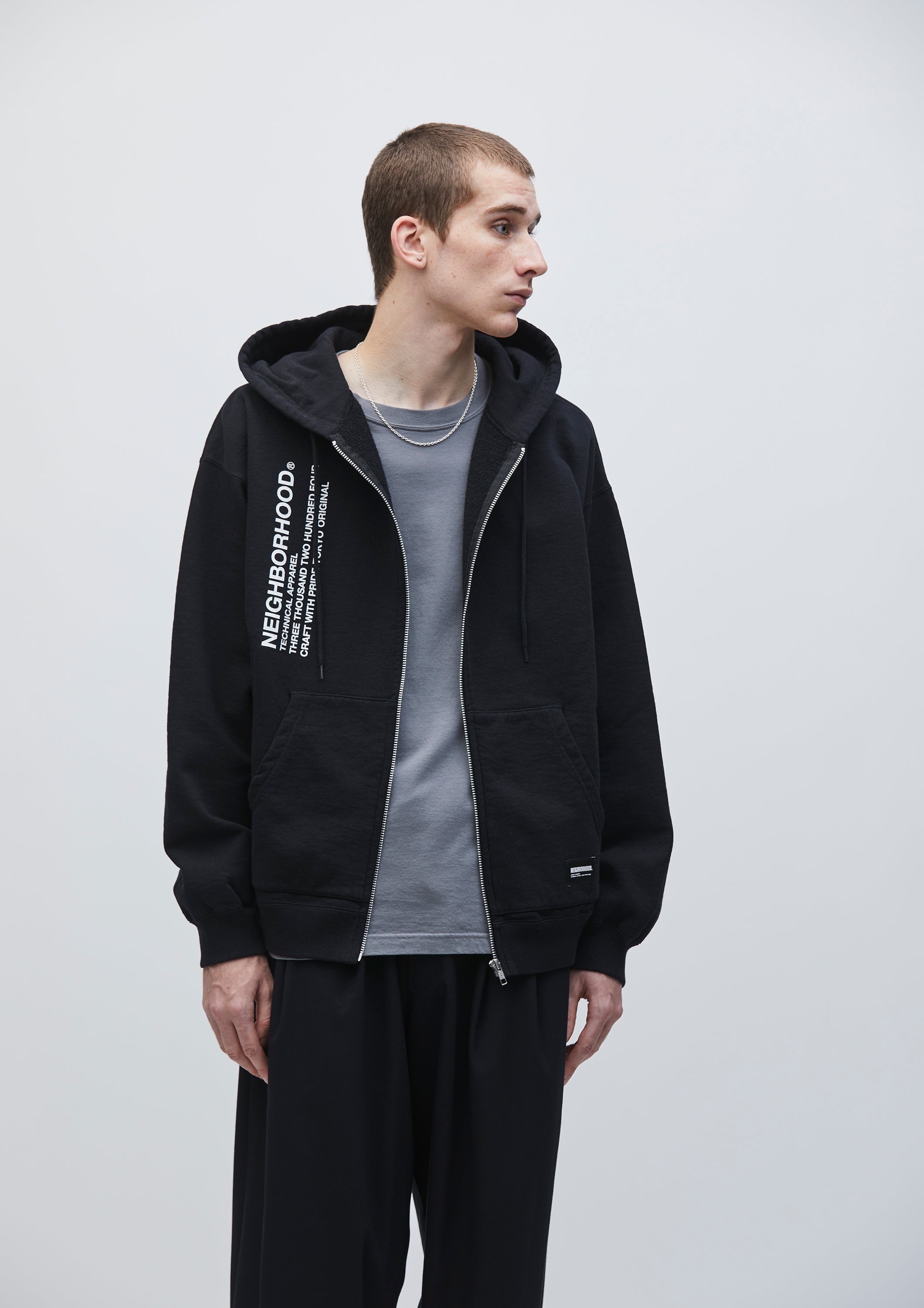 NEIGHBORHOOD SOLID SWEAT ZIP HOODIE LS 251UWNH-CSM05