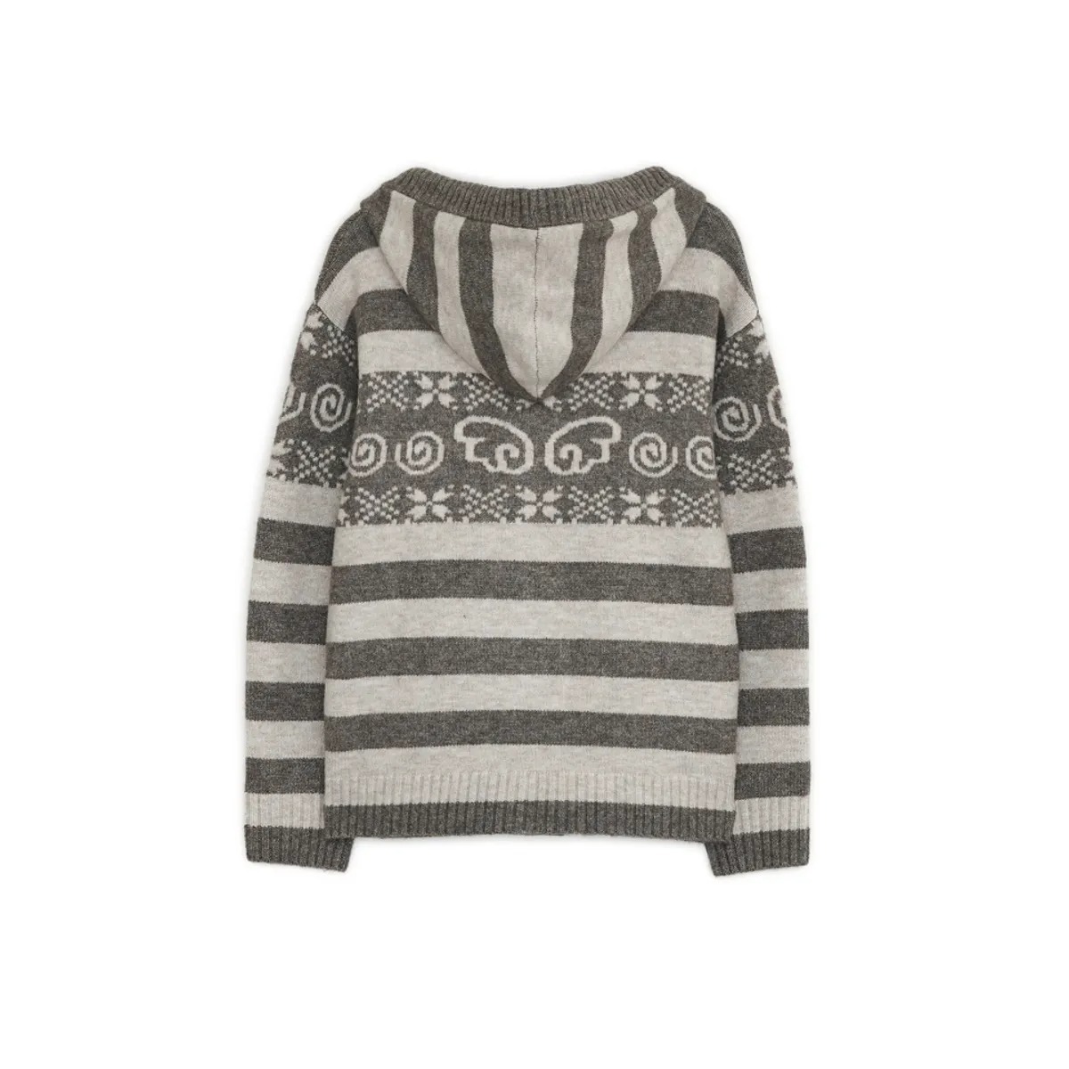 HUG YOUR SKIN) Angel wing hooded pom-pom cardigan - 2c