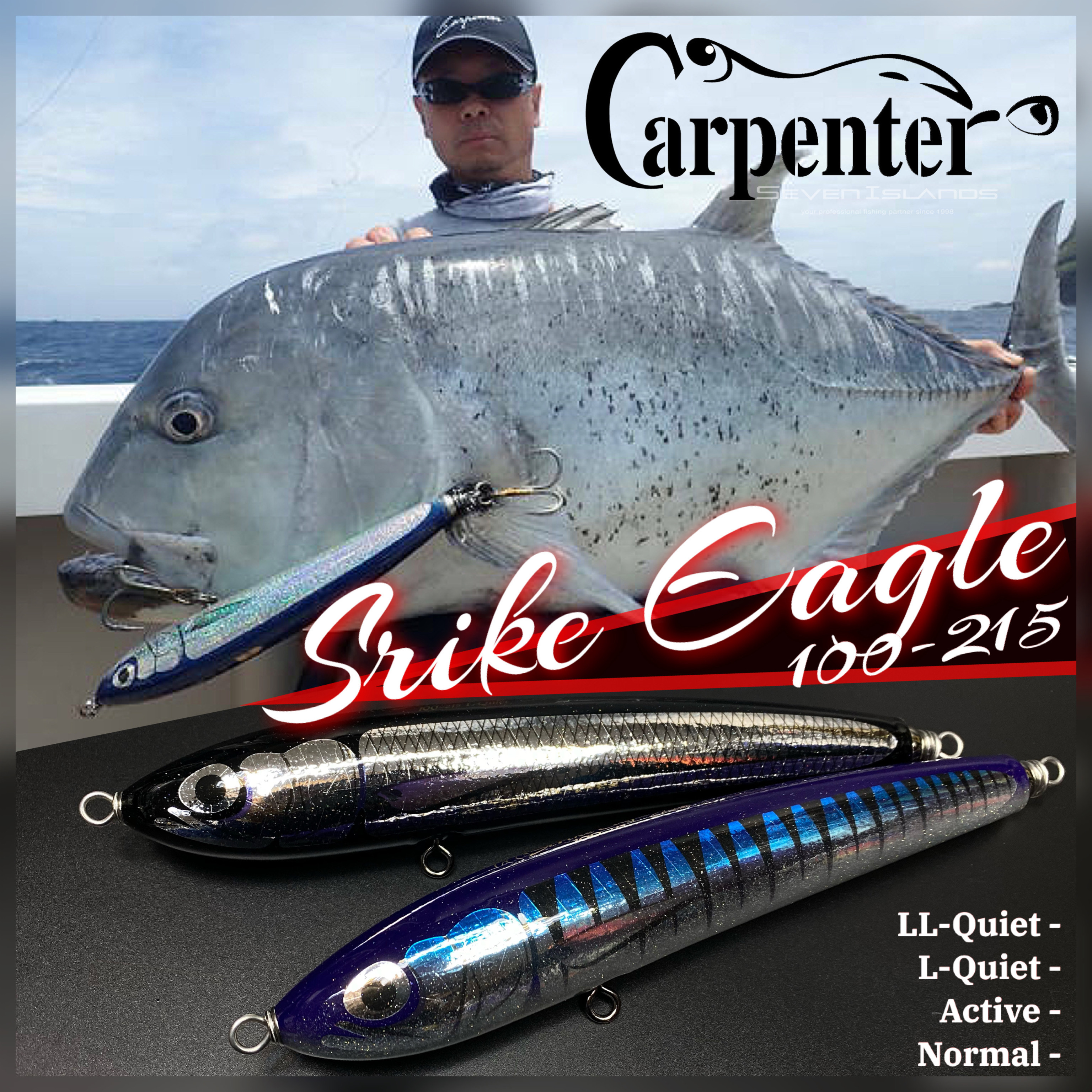 CARPENTER STRIKE EAGLE 100-215 WOODEN STICK BAIT -七島