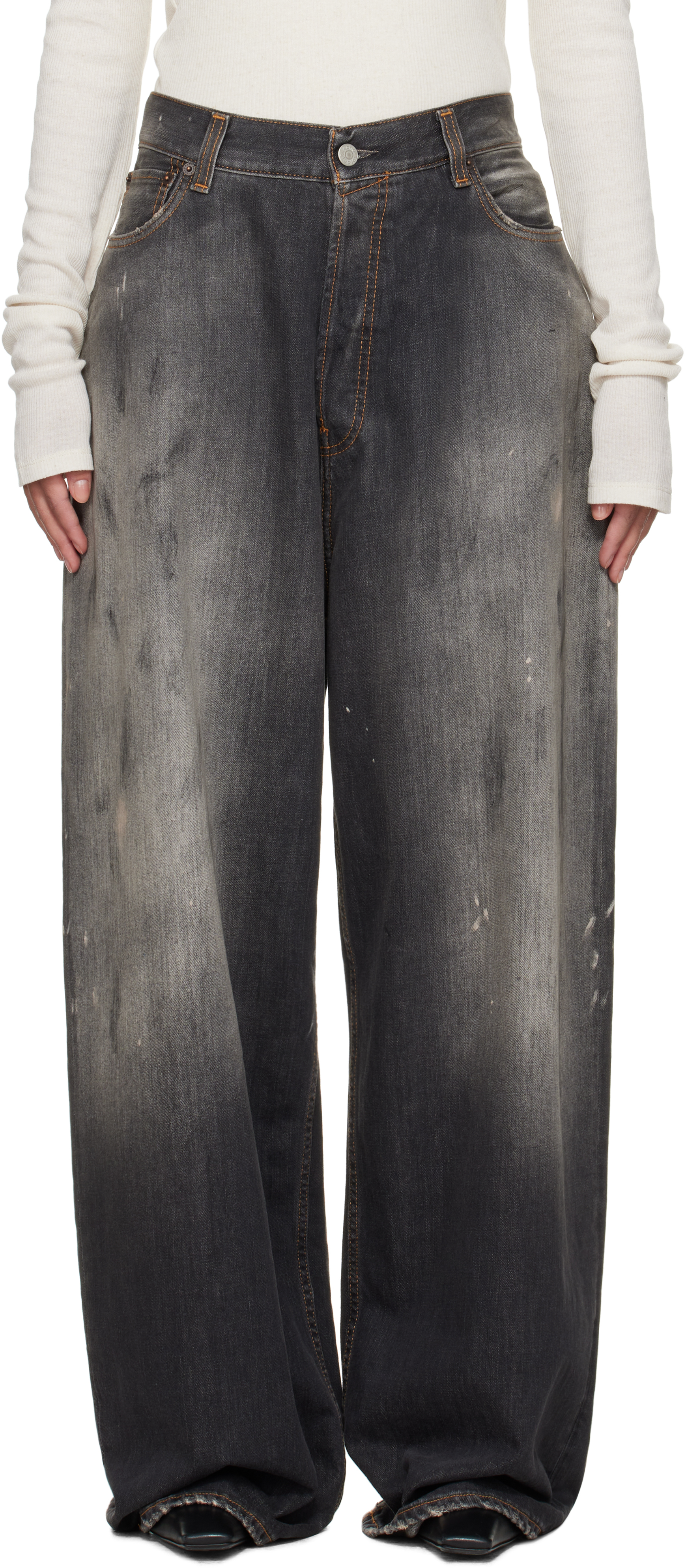 Acne Studios: ブラック 2023F スーパー バギーフィット ジーンズ