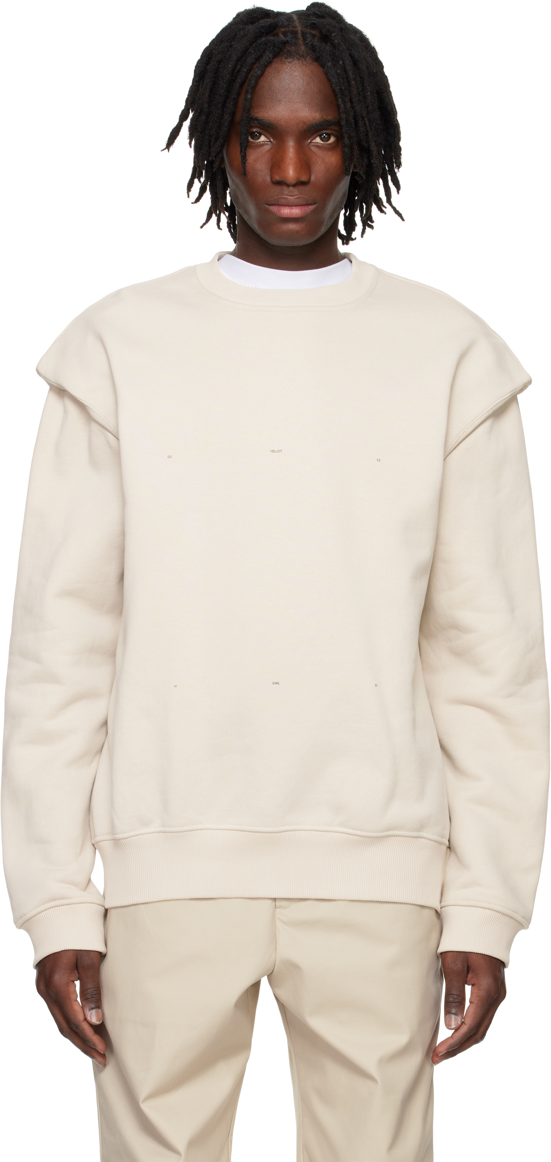 HELIOT EMILのベージュ Outline Logo スウェットシャツがセール中