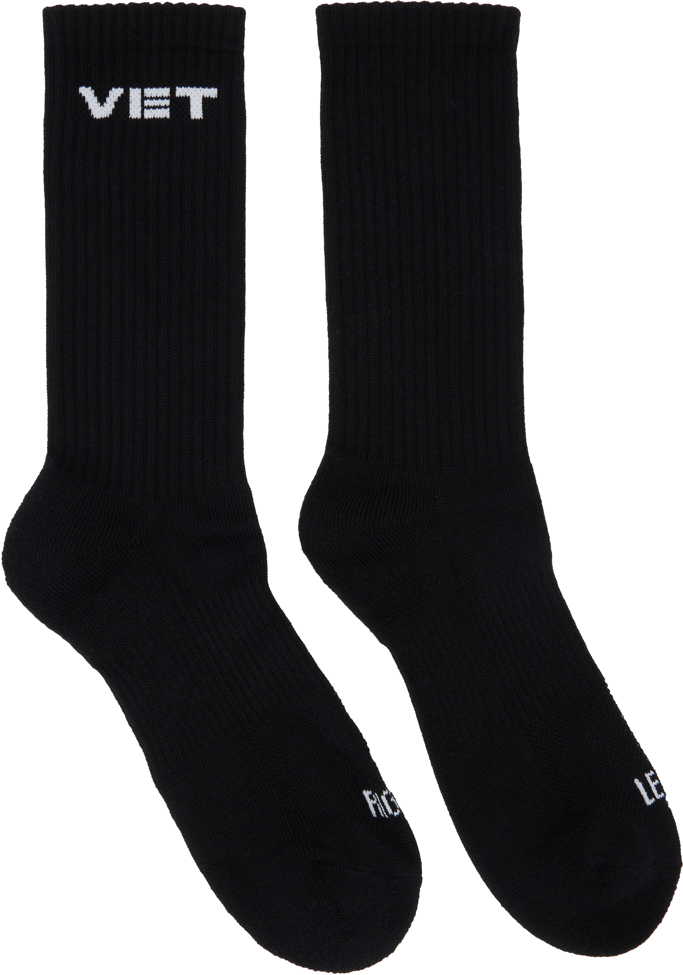 Two-Pack Black 'VET' Socks by VETEMENTS on Sale