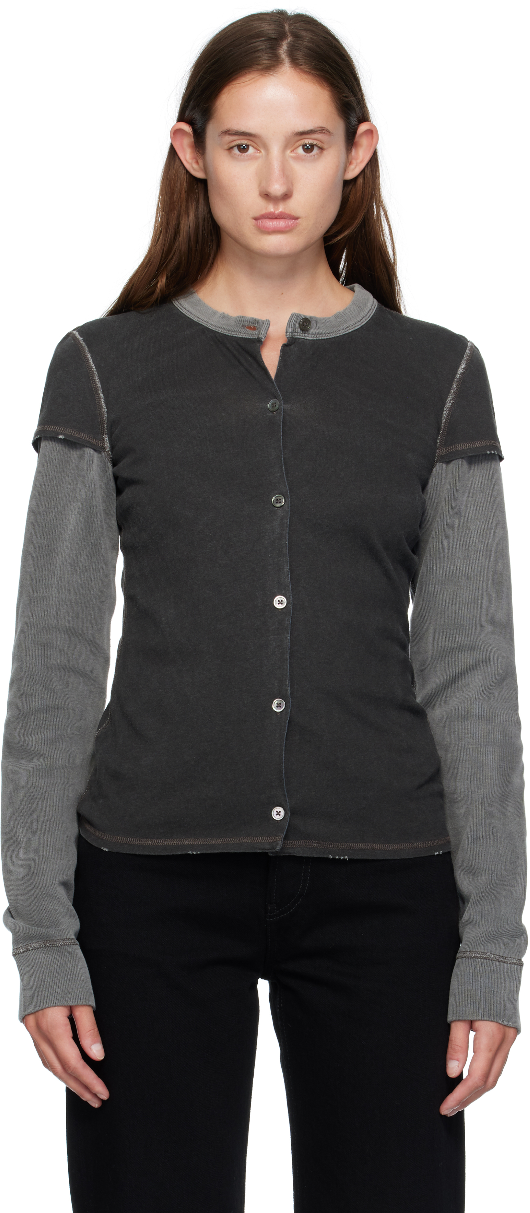 OUR LEGACYのグレー Heat 長袖 カーディガンがセール中