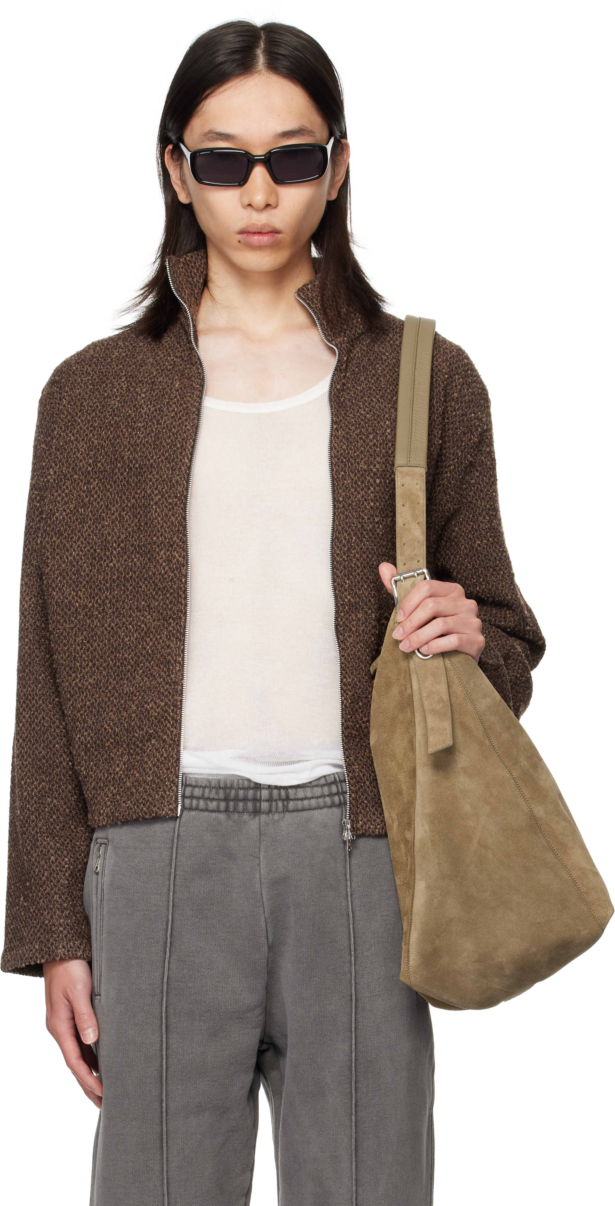 OUR LEGACYのブラウン シュランケン フルジップ トップスがセール中