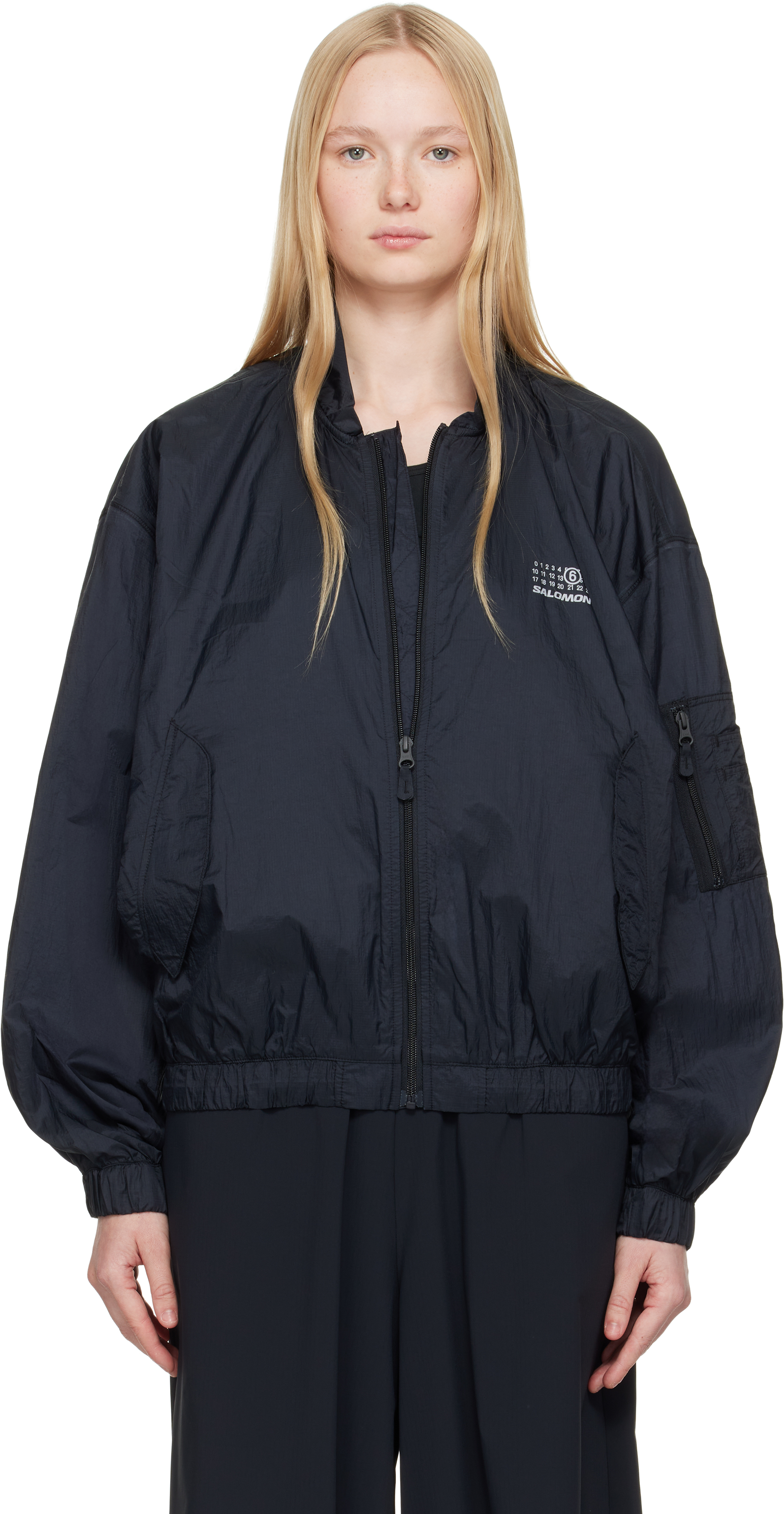 MM6 Maison Margiela: Black Salomon Edition Sports Jacket | SSENSE UK