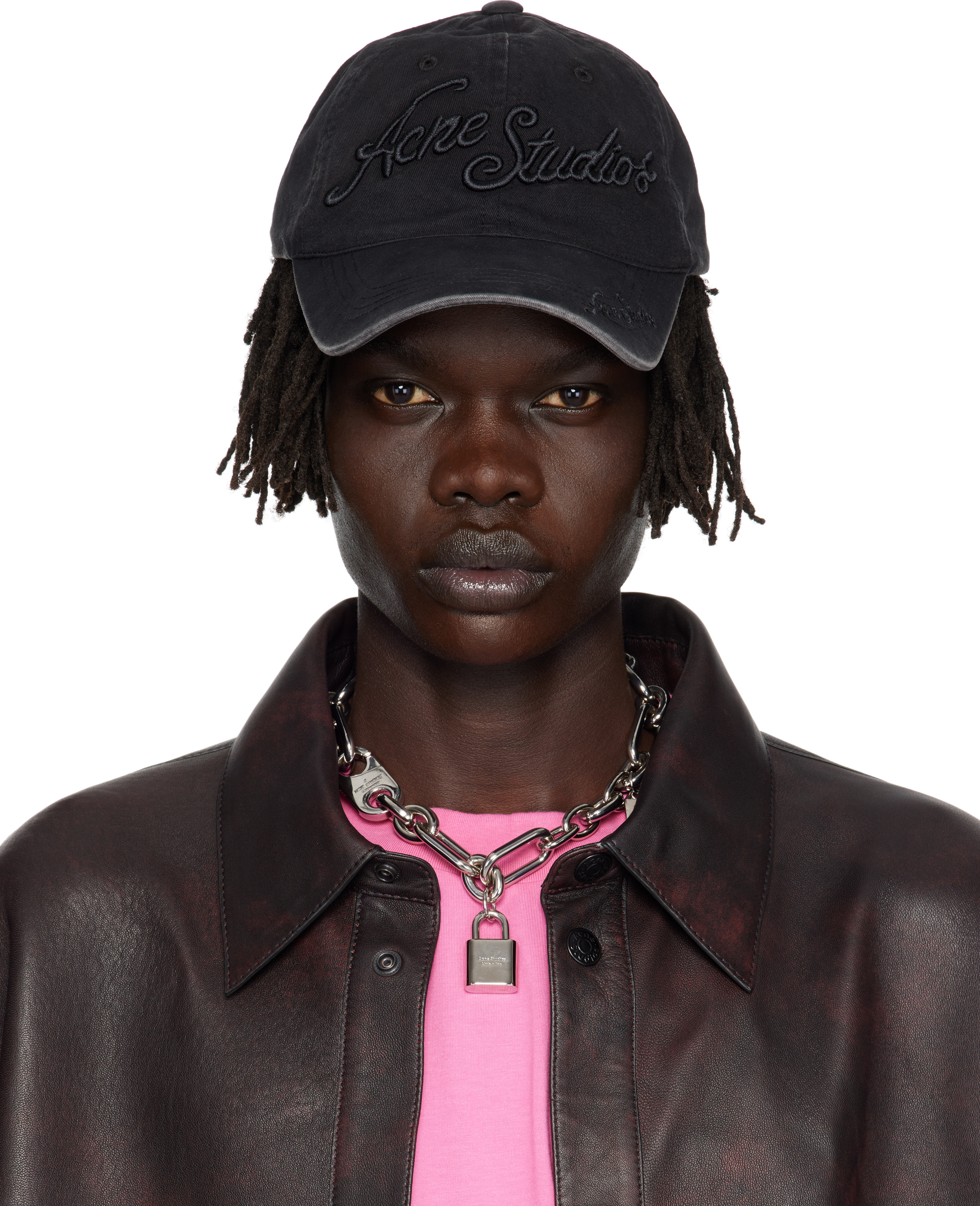 Acne Studios: ブラック ロゴ キャップ | SSENSE 日本