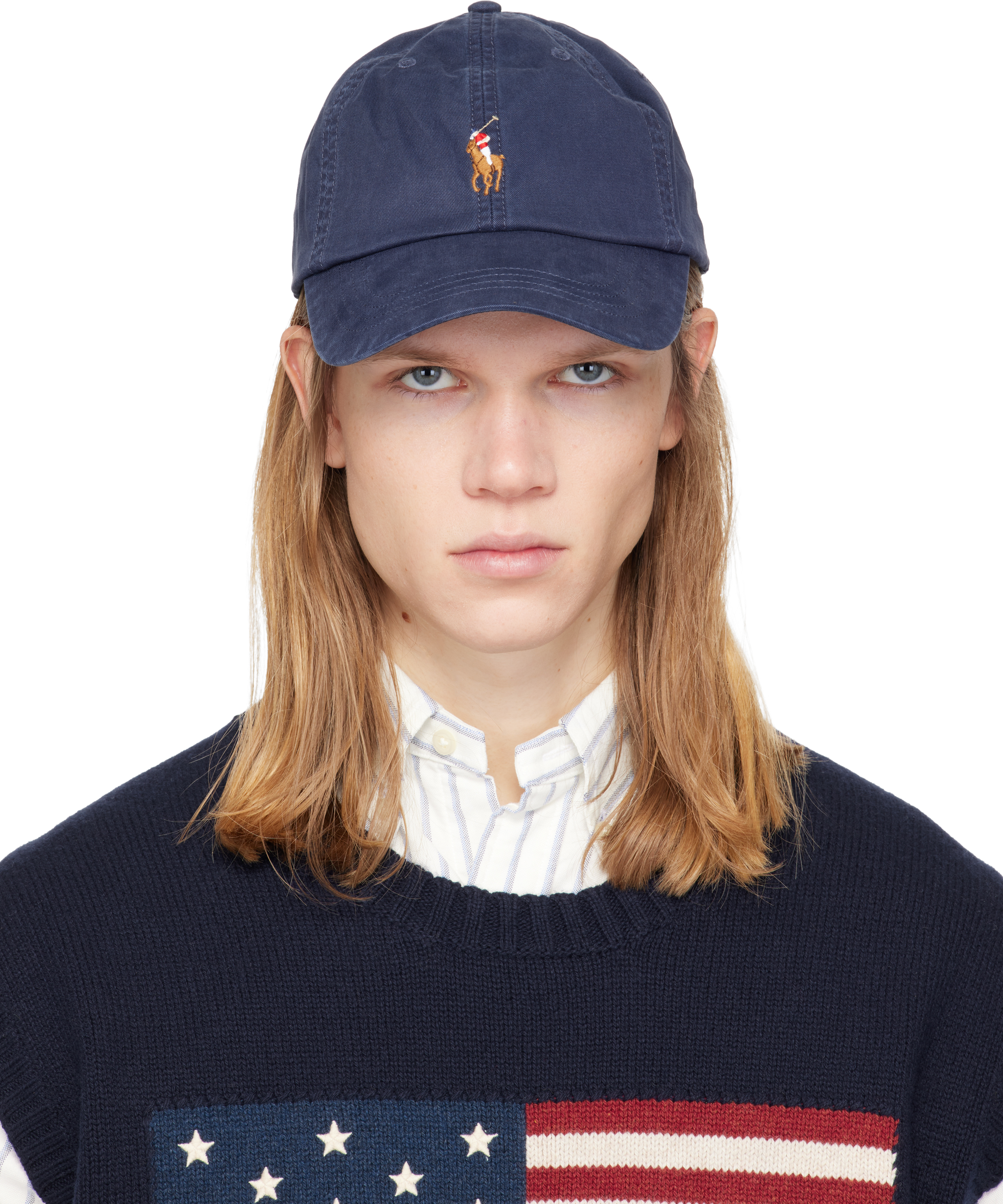 Polo Ralph Laurenのネイビー ストレッチコットン ツイル ベースボール