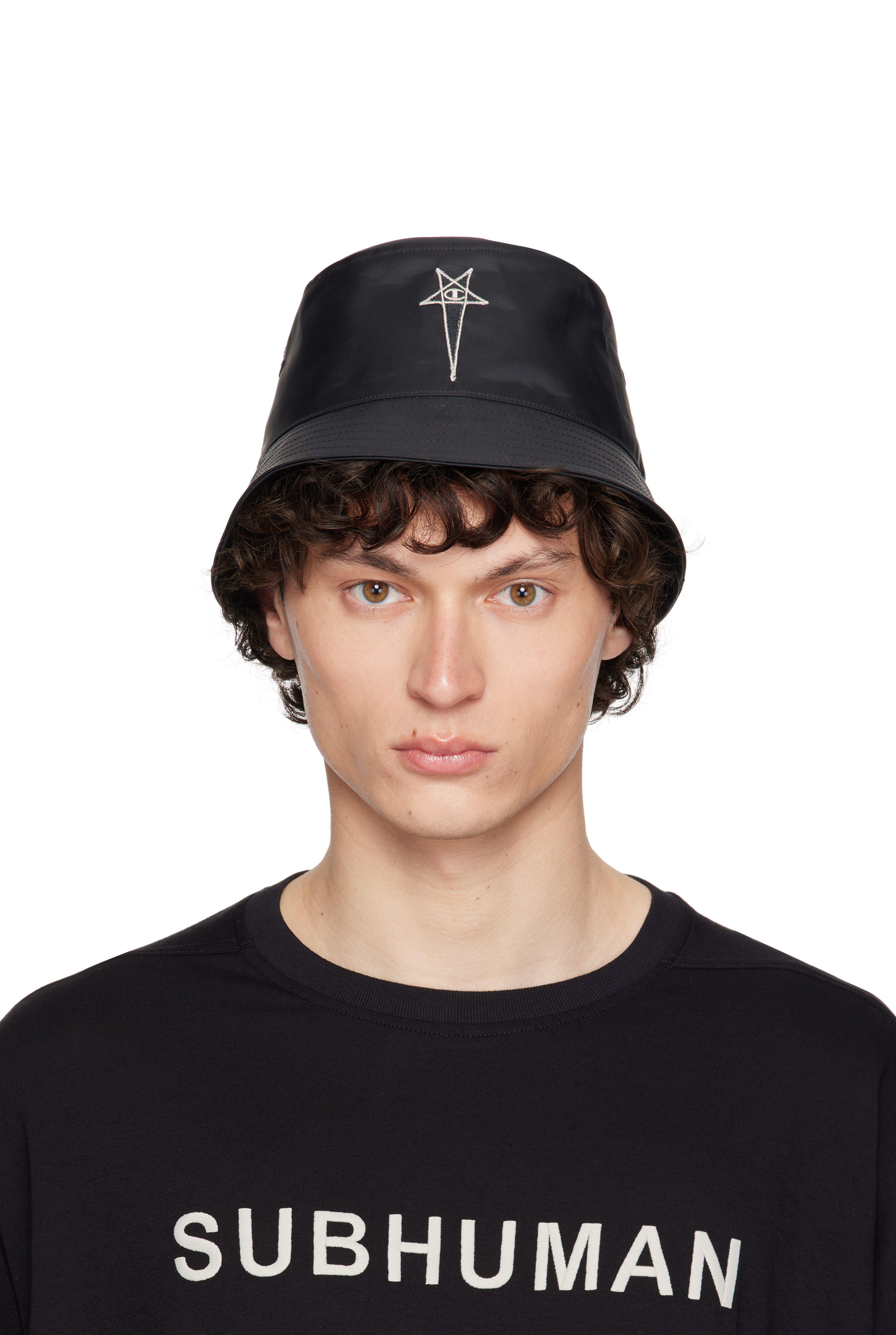 Black Champion Edition Gilligan Bucket Hat by Rick Owens on Sale