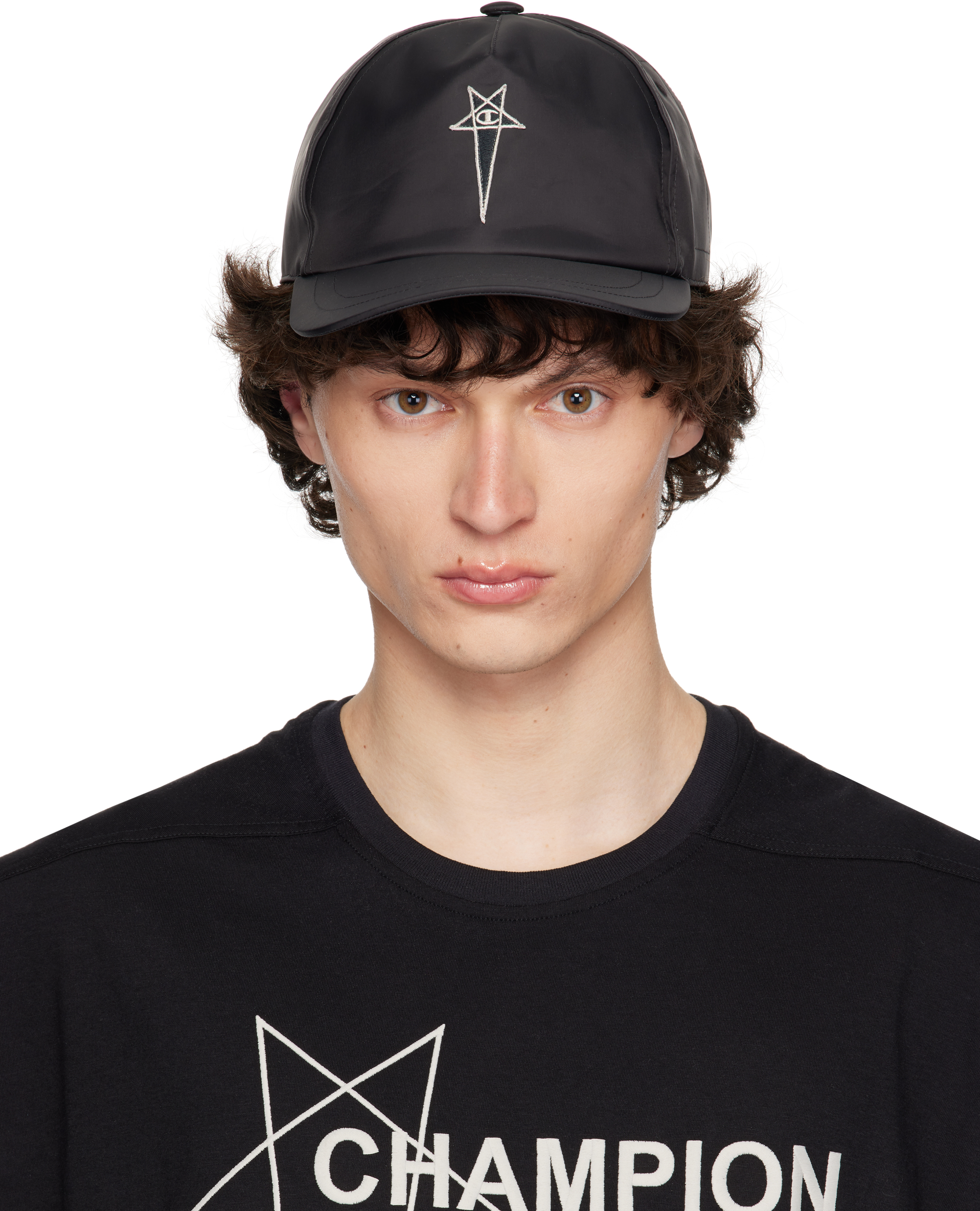 Black Champion Edition Baseball Cap by Rick Owens on Sale