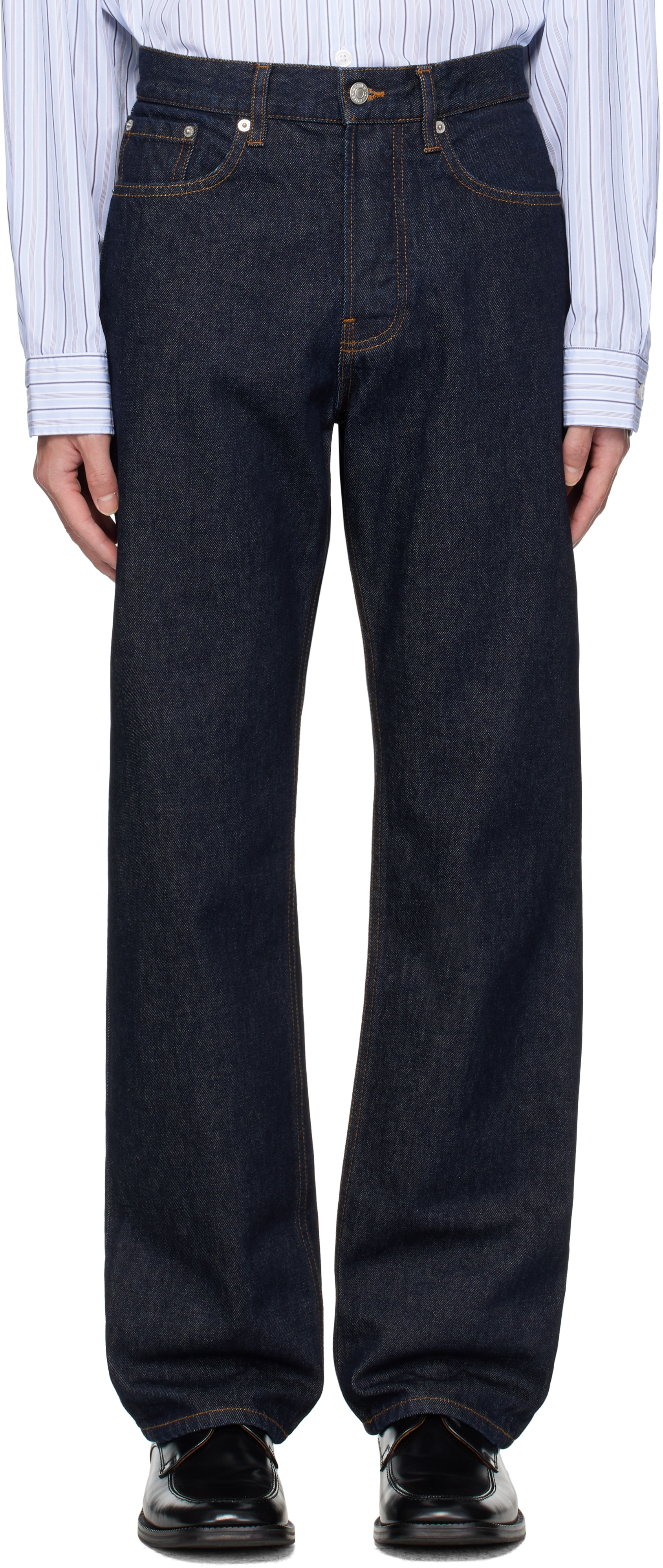 Dries Van Noten: ネイビー ファイブポケット ジーンズ | SSENSE 日本