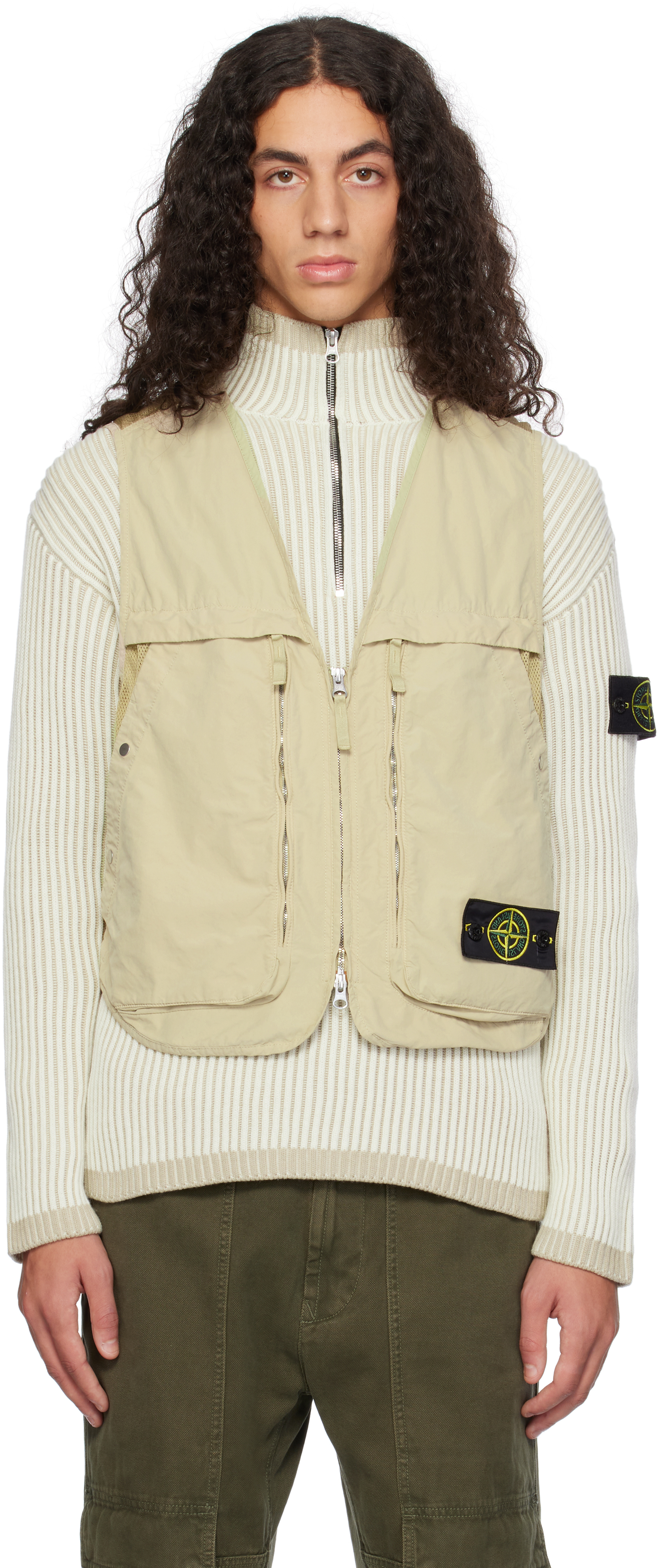 トップス STONE DAVID LIGHT-TC ZIP VEST STONE ISLAND DAVID LIGHT-TC
