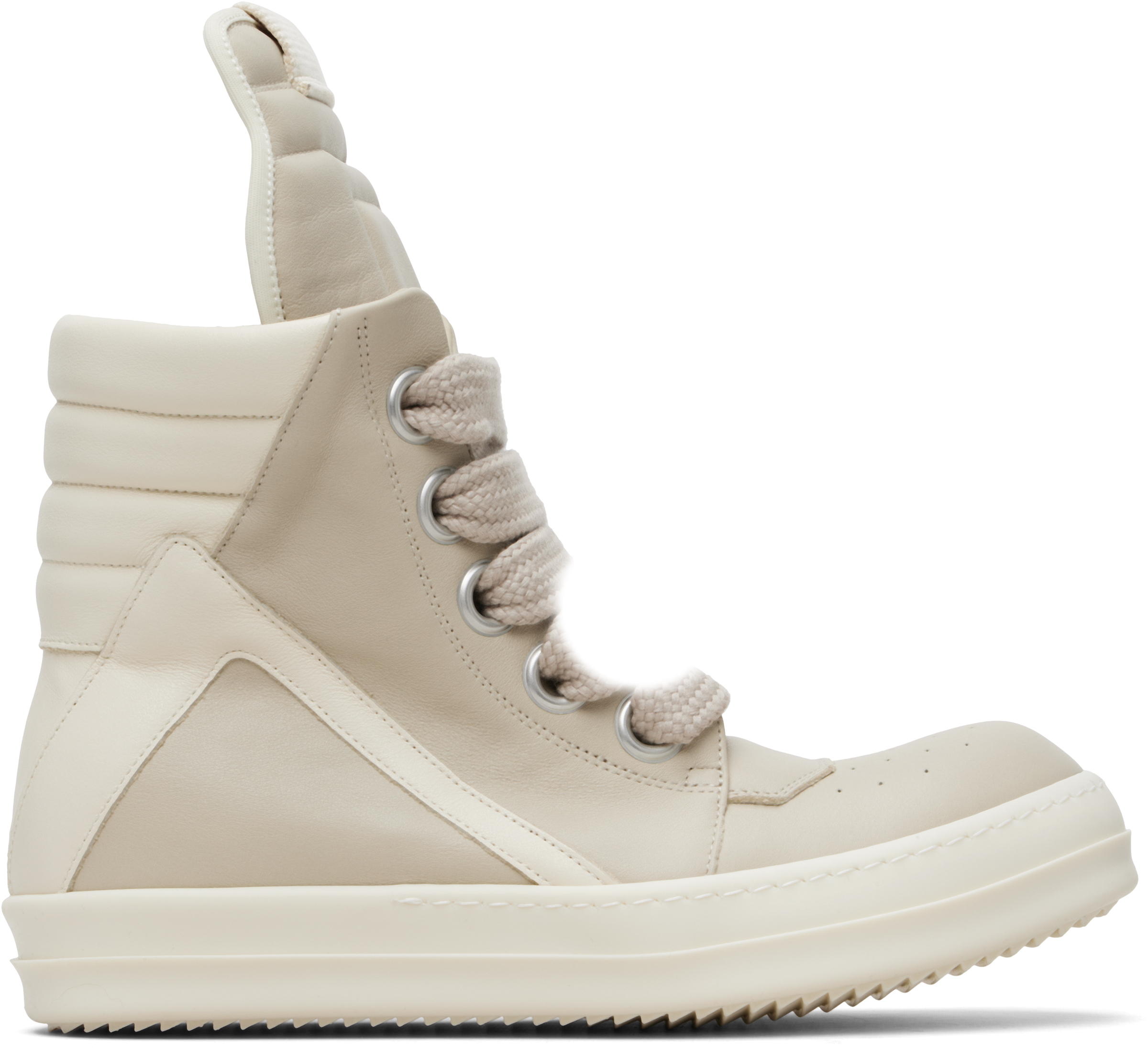 Rick Owens: オフホワイト Temple Jumbolace Geobasket スニーカー