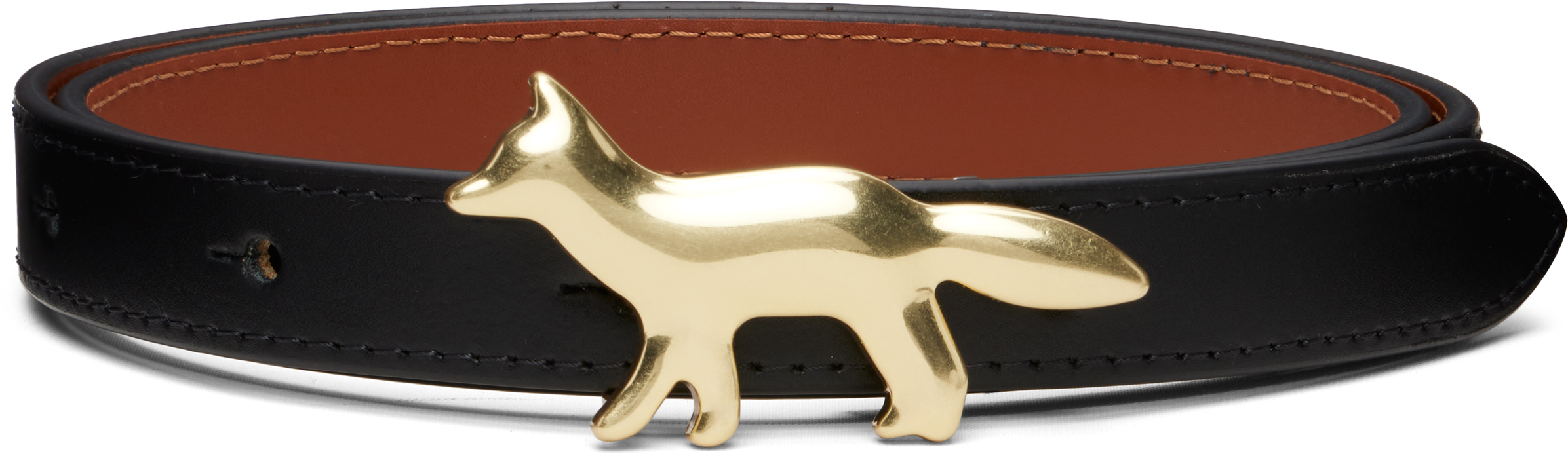 Maison Kitsuné: ブラック＆タン Profile Fox リバーシブル ベルト