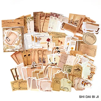 JOURNALSAY 100枚入り ヴィンテージジャーナル コラージュ素材パック