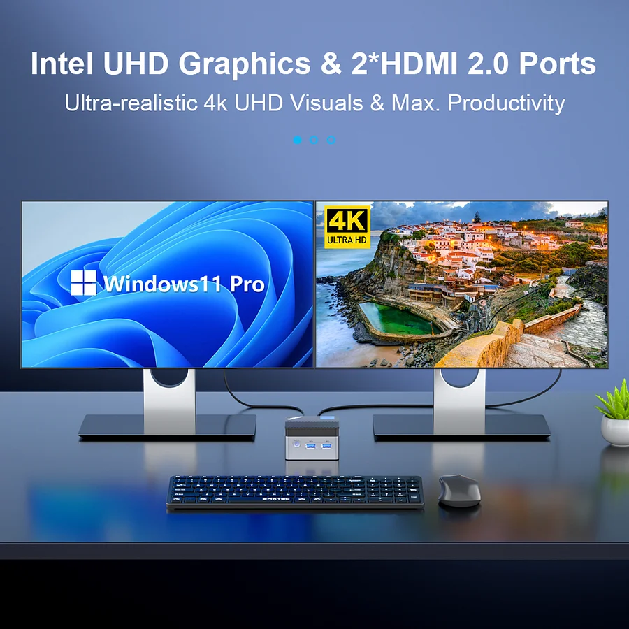 Intel 11th Jasper Lake N5105 Mini PC NucBox5 Windows 11 Pro