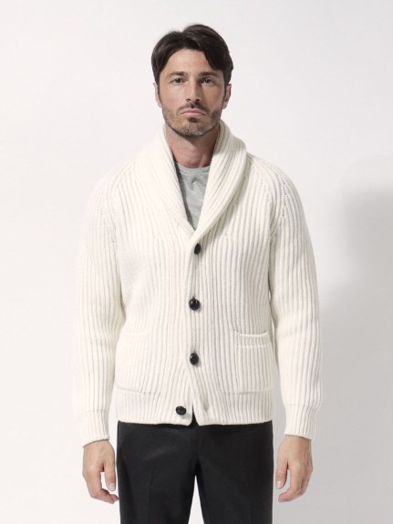 3ゲージ】ウールカシミヤショールカラーニット（ニット）｜MC GEORGE