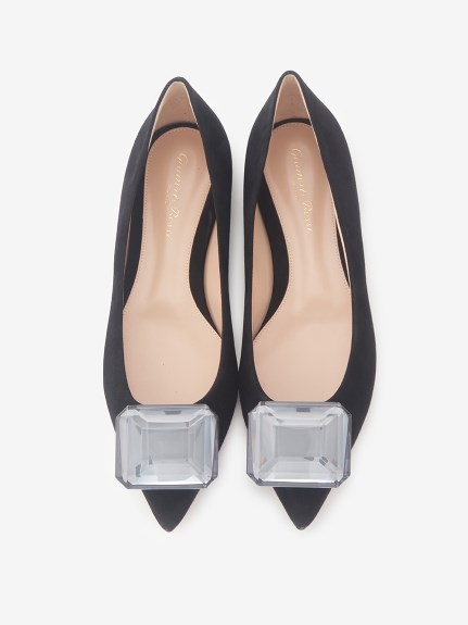ビジューポインテッドトゥフラットシューズ（シューズ）｜Gianvito