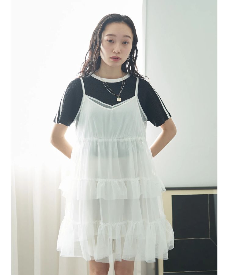 チュールミニキャミワンピース/earth music&ecology（アース