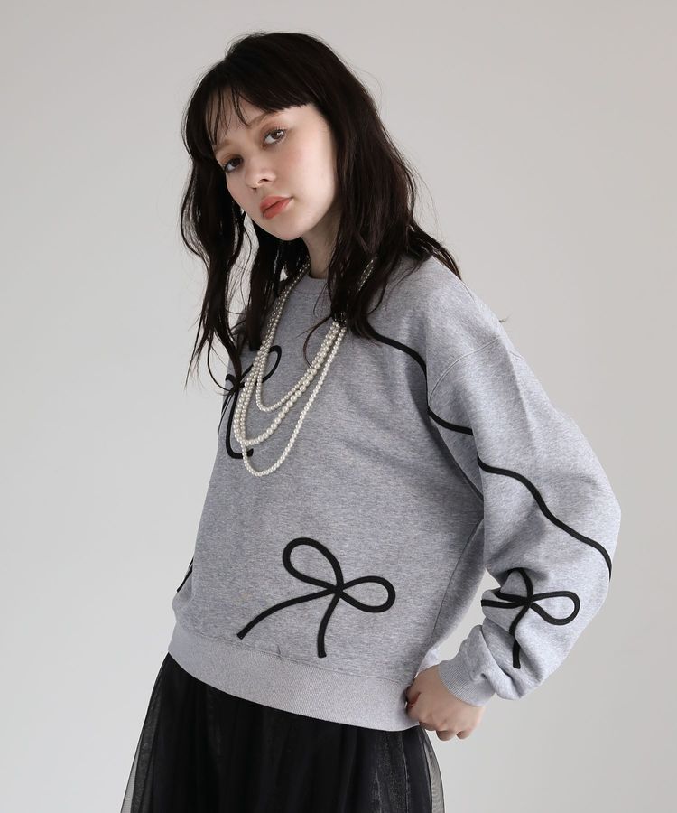 swing by リボンコード刺繍スウェット/Green Parks（グリーン パークス