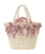 パールハンドルメイズリボンカゴバッグ/Maison de FLEUR（メゾン ド