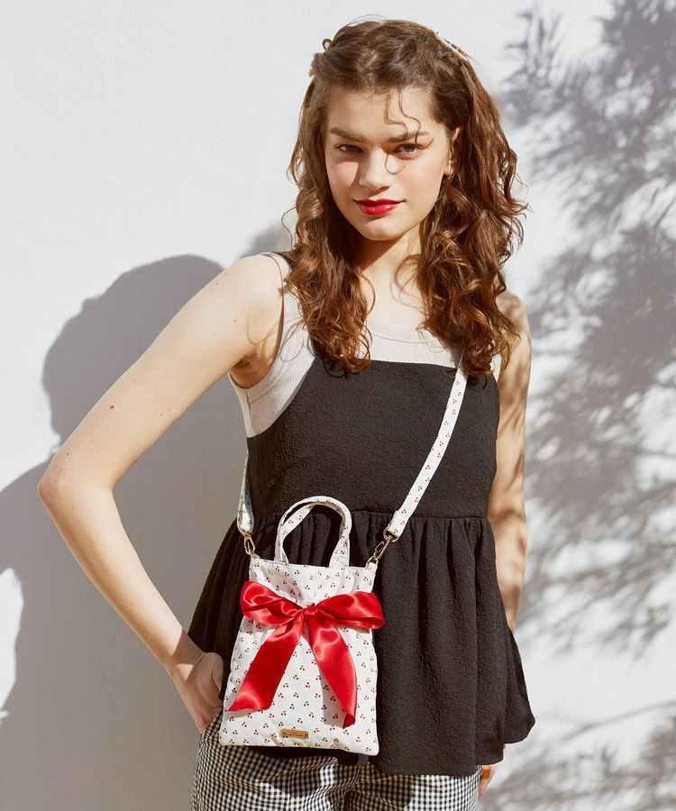 チェリープリントミニリボン2Wayバッグ/Maison de FLEUR（メゾン ド