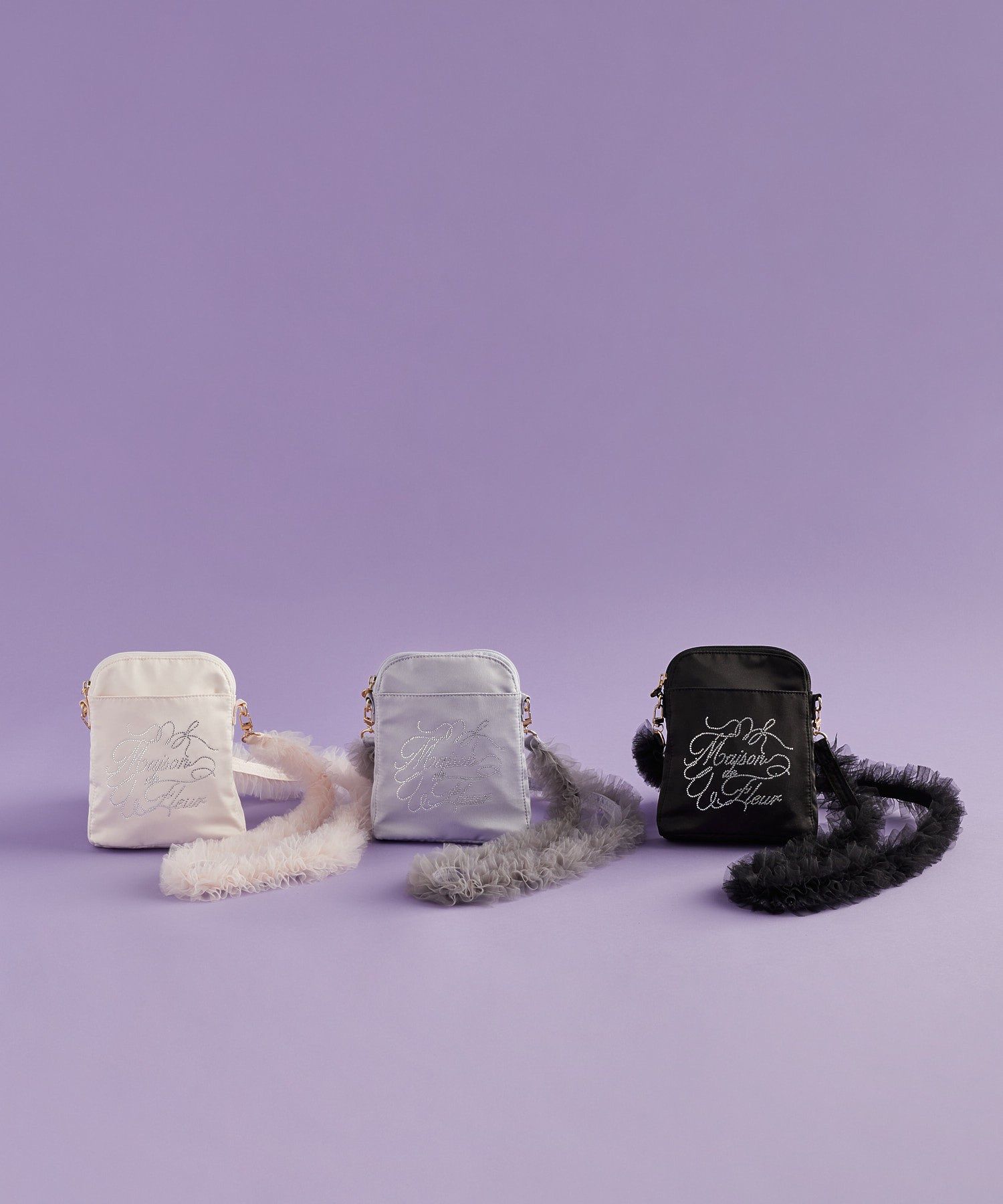 チュールハンドルラインストーンショルダーバッグ/Maison de FLEUR