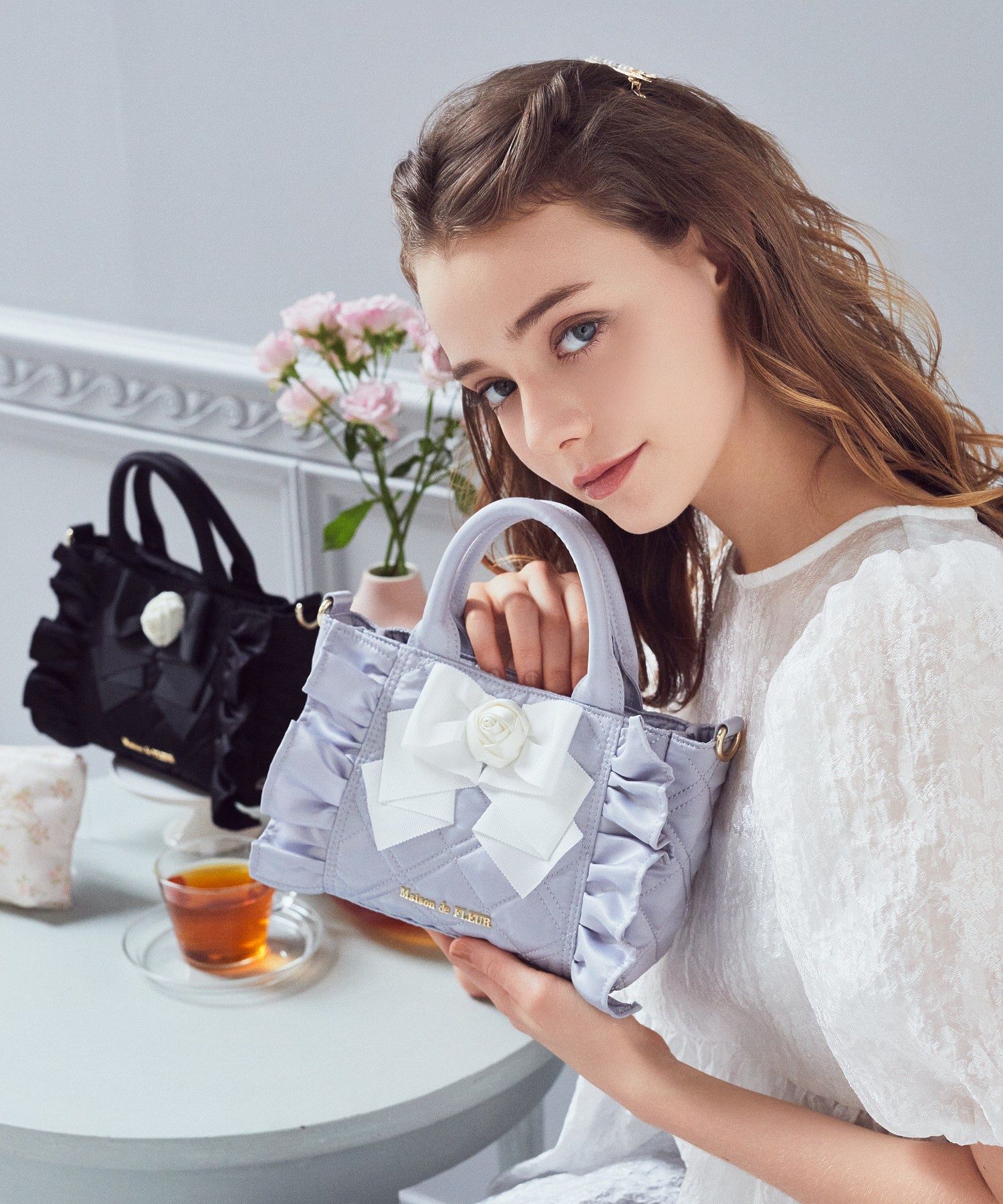 ローズ2Wayキルティングミニトートバッグ/Maison de FLEUR（メゾン ド